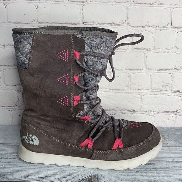 The North Face Women’s Size 8‎  Shoes Thermoball Apres Boots Brown Gray  Pink* - Picture 1 of 14